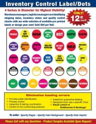 Inventory Control Labels/Dots   ( 500/roll )  