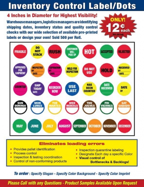 Inspected by Date Special Handling Shipping Warehouse Inventory Control Pallet Yellow Stickers by Tuco Deals 2 Rolls Yellow, 2 Rolls per Pack 1.5 x 3 inch 
