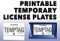  Printable Temporary License Plates (Trial Size)